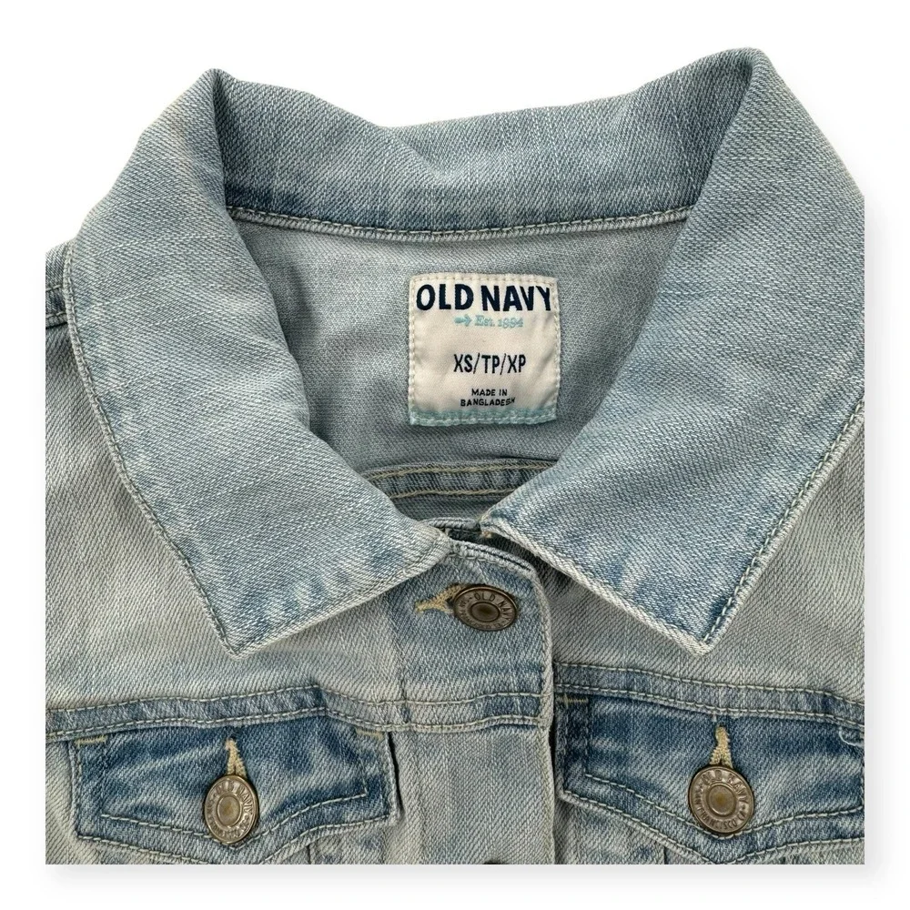 Old Navy Denim‎ Jacket Womens XS Vest  Lightweight Sleeveless Blue Jeans Y2K
